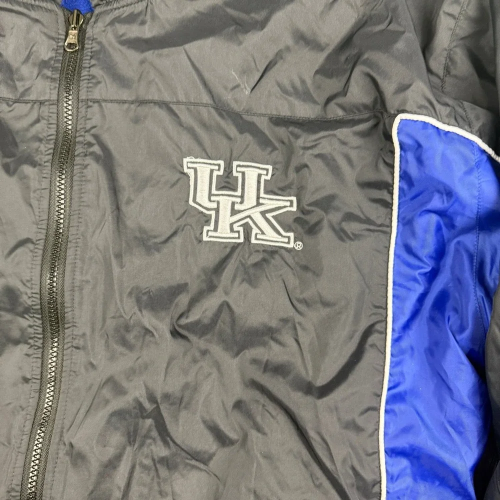 Kentucky Wildcats Jacket Mens XL Black Blue Reversible Fleece Windbreaker BMOC